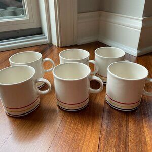 Six (6) Vintage Tablemates Circus Pattern Mugs